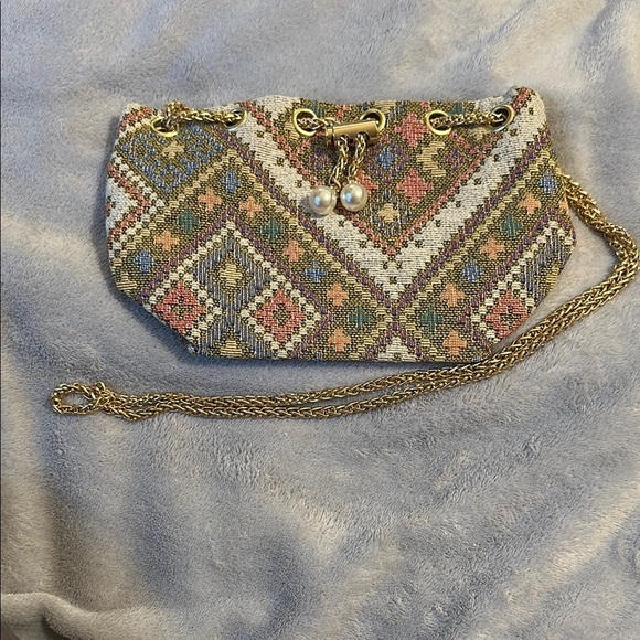 NEW Bohemian Patterned Chain Cinch Mini Crossbody Bag - Picture 6 of 6